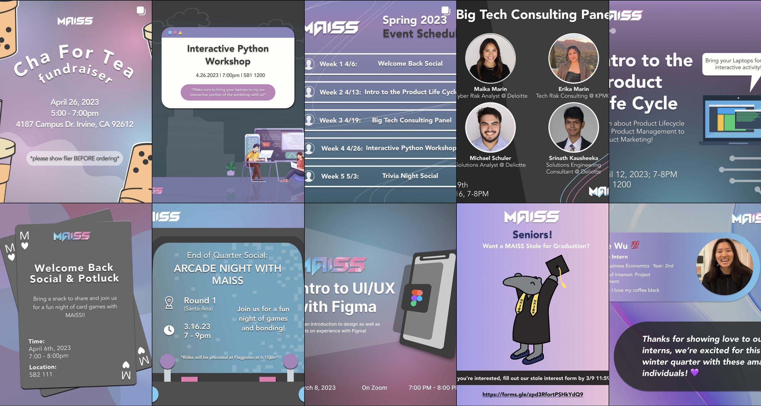 MAISS Instagram feed before rebrand
